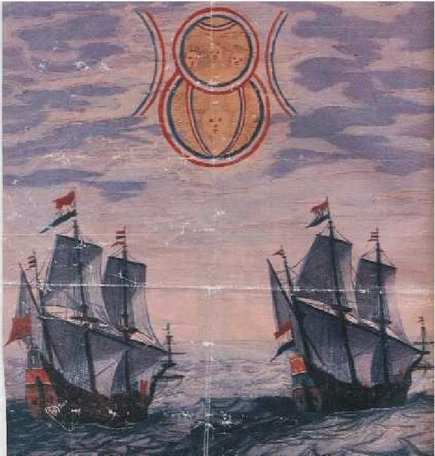 20) Pozorovanie UFO holandskými loďami r.1660